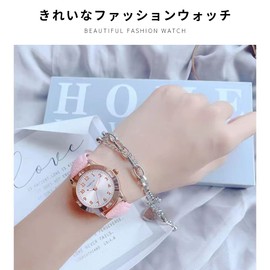 Watches Girls Quartz Round Face Arabic Numerals Display Analog Daily Waterproof Ladies Student Cute Ladies Watches (Pink)