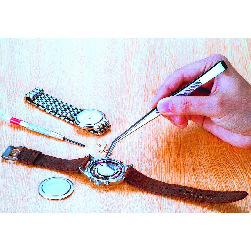 ANEX No.126 Tweezers, Stainless Steel, AA Type, Curved Tip, 4.9