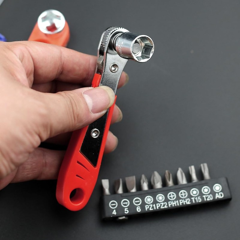 YANYULI Right Angle Ratchet Screwdriver Set, Mini Ratchet Set, 19
