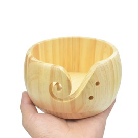 Meshen Wooden Yarn Bowl, Yarn Bowl Woods, Handmade Yarn Bowl, Keep the Yarn Tangle-Free, for Knitting, Crochet, Women and Festival #10