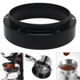 1pc Espresso Dosing Funnel 51/53/58mm Coffee Dosing Ring Aluminum Espresso Distribution Coffee Tool For Home Coffee Bar Shop College Dorm Room Apartment Essential Coffee Accessories (53mm, Black)