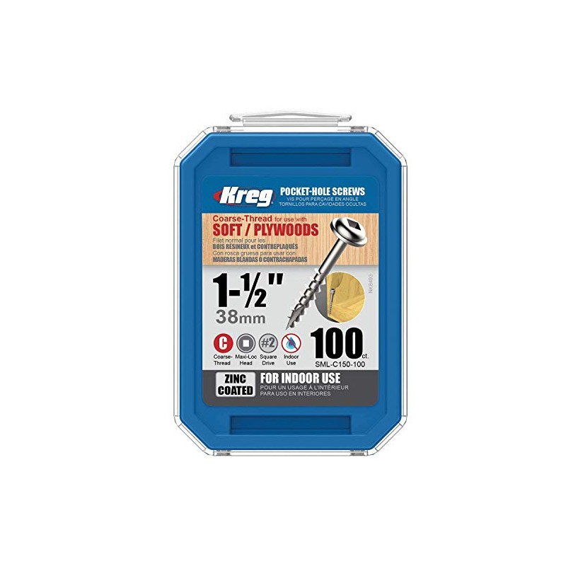 Kreg Pocket Hole Screw 38mm Coarse (100pcs)