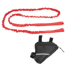 Bicycle Tow Rope Elastic Shock Absorption Provide Assistance Bike Bungee Tow Rope for Children FamilyRed