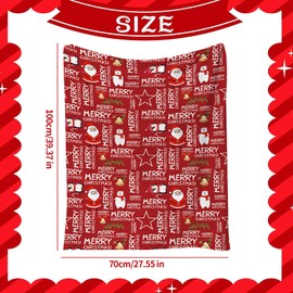 Christmas Fleece Throw Blanket,70x100cm Fluffy Flannel Blanket Throw for Sofa Bed Couch,Red Santa Microfiber Fur Blanket,Soft Warm Throw Blanket for Boys Girls,All Season Blanket for Xmas Kids Adults