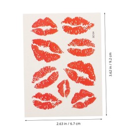 FOMIYES Real Lips Pattern Temporary 6pcs Waterproof Skin Safe Temporary Stickers for Body Parts