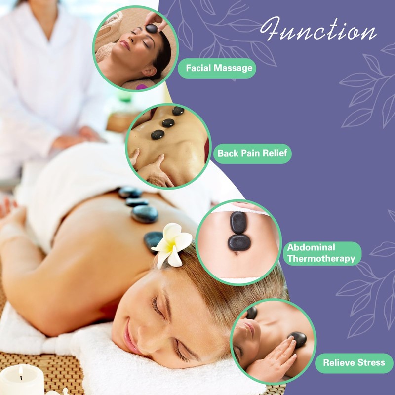 AICNLY 10 Pcs Basalt Hot Stones Massage Set with Temperature