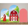 Red-and-White-Checkered Arch Backdrop Cover Kids Red Farm Parties Chiara Backdrops