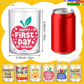 AmazingSpark 12 Pcs Back to School Pencil Holder Plastic Pencil Dispenser for Classroom Clear Desktop Pen Cup Makeup Brush Holder Desktop Stationery Organizer for First Day of School Office Home