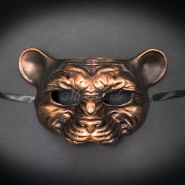 BeyondMasquerade Leopard Animal Masquerade Mask, Men's Masquerade Mask, Copper Ball Mask