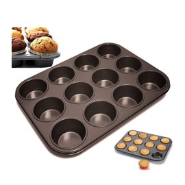 VapourOn 12 Cup Large Muffin Pan, Non-Stick Non-Stick Coated Cupcake Tray Baking Moulds Hold Cup