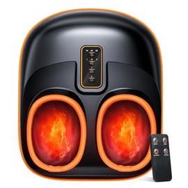 Foot Massager Machine with Heat, Upgrade 6 Airbags 29 Nodes Deep Rolling, Compression, Ankle Kneading, Shiatsu Foot Massager for Neuropathy Plantar Fasciitis, Gifts for Men Women Fits Up to 13"