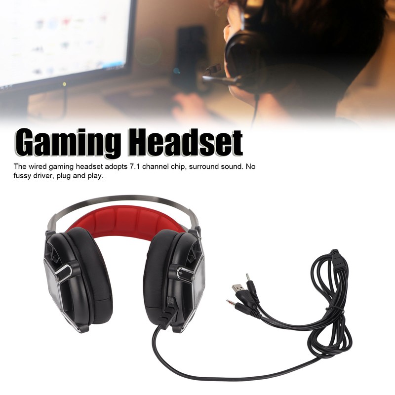 H9 Gaming Headset Comfortable Memory Foam 7.1 Surround Sound Multifunction