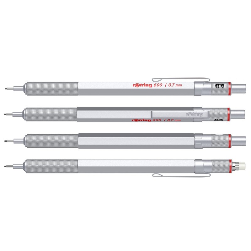 rOtring 600 Premium Mechanical Pencil | 0.7mm | Silver Metal