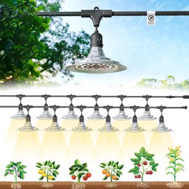 EVERYGROW Outdoor Waterproof Grow Light, 41FT Daisy Chain LED, Full Spectrum, UL Certified, for Greenhouse Plants