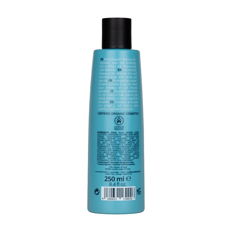 GRN shades of nature anti-dandruff sea salt organic nettle, green