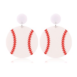 Acrylic Baseball Earrings Cool Punk Football Baseball Basketball Sports Drop Dangle Earrings Lightweight Rugby Soccer Statement Earring for Women Sport Lover Jewelry Gift (Baseball)
