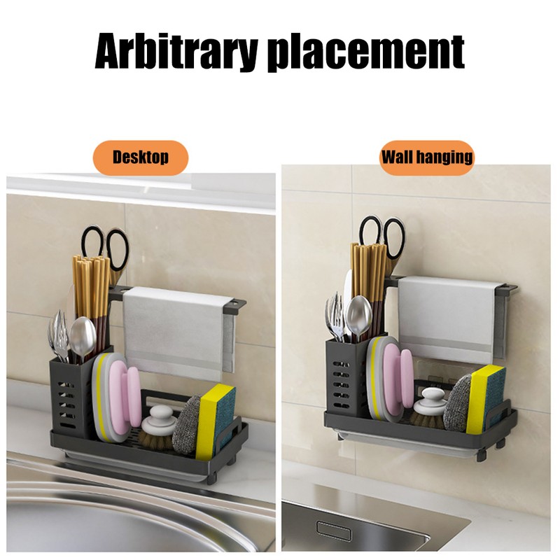 Kitchen Sink Caddy Organizer 304 Stainless Steel Sponge Soap Brushes