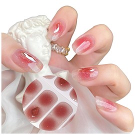 SEEWEN Gel Nail Stickers, Cure Type, Water-Based UV Gel, Super Long Size, Semi-Gel Type, Eco-Friendly, Odorless, Body-Friendly, Oval Shape, Just Stick On, Perfect for DIY Nails at Home, Popular Design