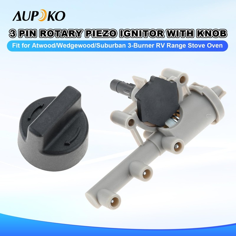 Aupoko 3 Outlet Rotary Piezo Ignitor with Knob, Replacement for