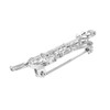 chelseachicNYC Tiny Jewel Crystal Violin and Bow Brooch Pin Silver