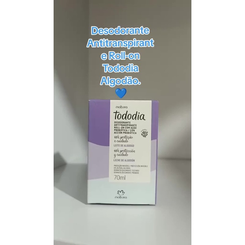 Desodorantes Antitranspirante Natura Roll-on 70ml Fragancia Algodón