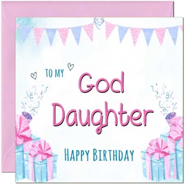 God Daughter Womens Birthday Card for Ladies Shabby Chic Birthday Cards for God Daughter