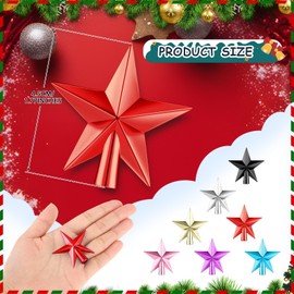 Mini Christmas Tree Topper Small Star Tree Topper Valentines Day Star Treetop for Small Valentines Ornaments Decorative Tree Star for Xmas Christmas Party(1.77 Inch,Plated Red)