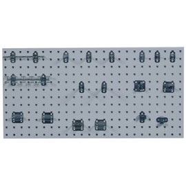 Triton Products(1) 18 In. W x 36 In. H x 9/16 In. D White Epoxy, 18 Gauge Steel Square Hole Pegboards with 18 pc LocHook Assortment and Includes Mounting Hardware