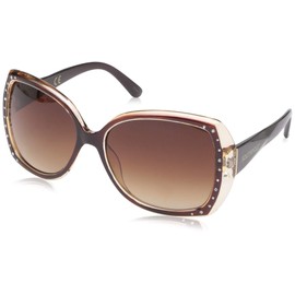 SOUTHPOLE Women's 1021SP Oversized Rhinestone UV400 Protective Butterfly Sunglasses-Cool Gifts for Her, 60mm, Brown Crystal, 60 mm