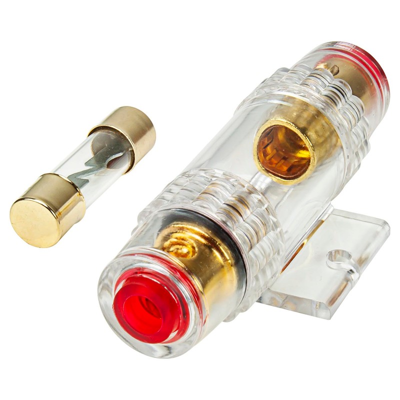 AGU Fuse Holder Gold Plated Transparent Cable Clips Up To