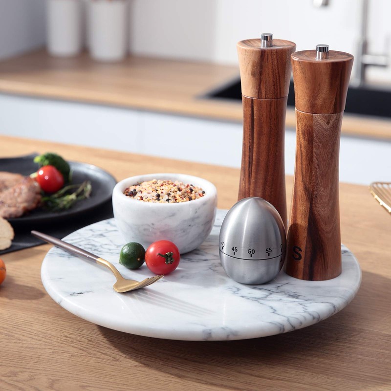 jalz jalz 12'' Marble Lazy Susan for Countertop Kitchen Turntable