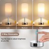 Aooshine Touch Lamps, Table Lamps with White Shade, Silver Base(Bulb