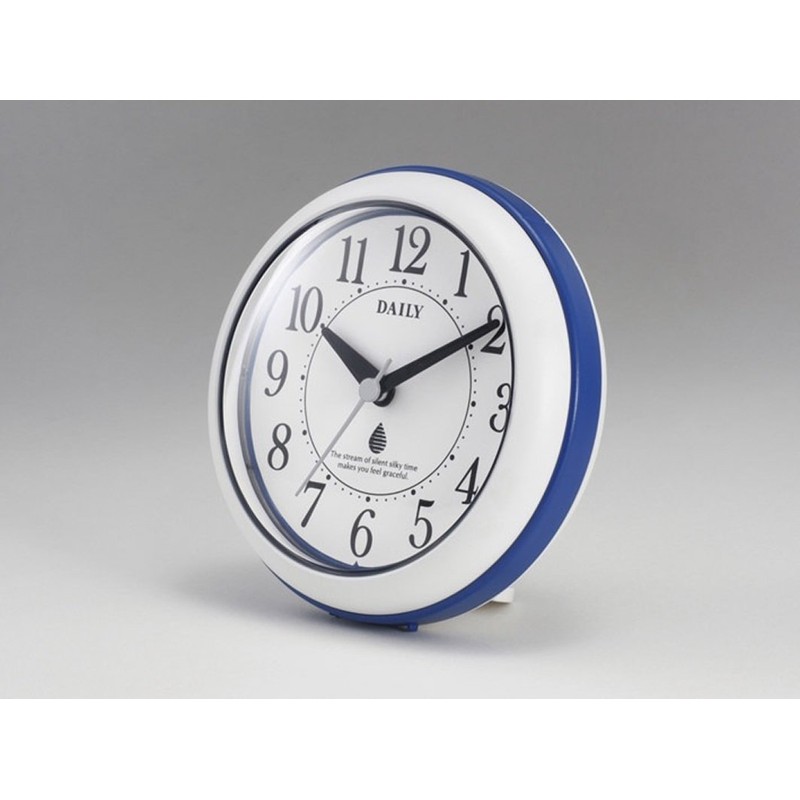 Rhythm Wall Clock, Bath Clock, Splashproof, Dustproof, Blue/White, Diameter 4.6