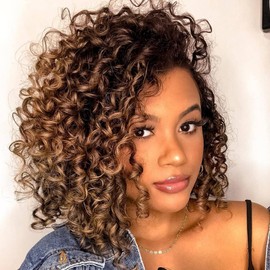 GoGo Curl Crochet Hair 7 Packs Water Wave Crochet Hair for Women 8 Inch Short Curly Crochet Braids Hair Deep Wave Braiding Hair Extensions for Boho Braids (8 Inch, 1B/30/27)