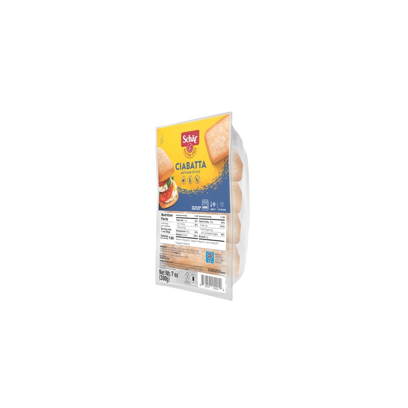 Schär Gluten-Free Ciabatta Rolls, 7oz (5-Pack) – Wheat-Free, Dairy-Free, Non-GMO,
