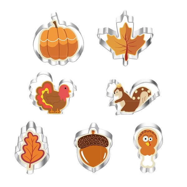 Mini Fall Cookie Cutter Set, 7 Pcs Removable Mini Pumpkin,