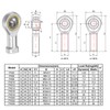 sourcing map 2pcs PHSA6 Female Rod End Bearing M6 Bore