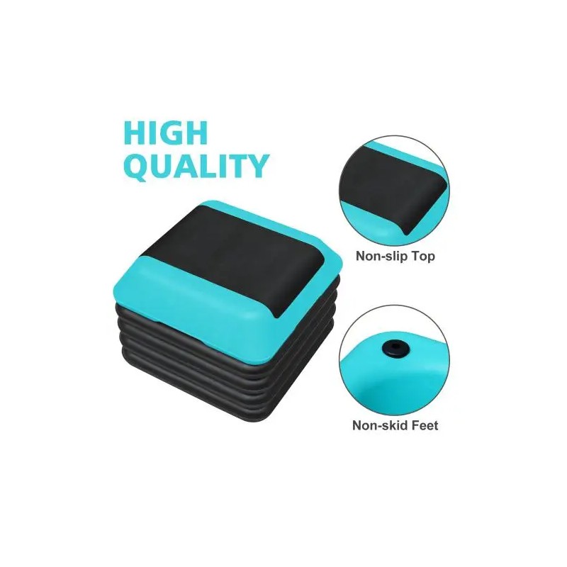 Height-Adjustable Step Aerobics Platform Fitness Equipment Stepper Trainer Exercise Step