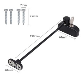 Neoteck Window Restrictor Locks 2PCS Window Door Cable Restrictor Lock Child Baby Safety Security Wire Catch for Home Public and Commercial Applications Black