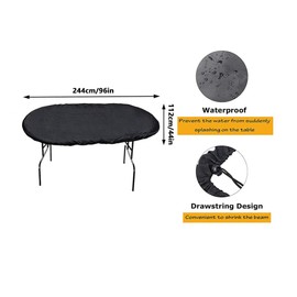 Poker Tablecloth, Dustproof and Waterproof Indoor Table Cloth with Elastic Band, Drawstring, Easy Cleaning and Storage for Table, Chair, Furniture, Protective Cover (244 x 112 cm)