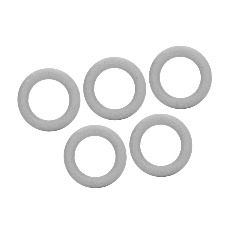 5pcs Baby Soft Silicone Teething Ring Toy Infant Safe Elastic