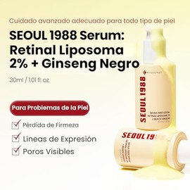 K-SECRET SEOUL 1988 Suero de Retinal – Formulado con Liposoma de Retinal Avanzado 2% y Extracto de Ginseng Negro 58% | Suero para el Cuidado de Líneas