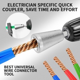 Wire Twister Tool for Drill, Drill Wire Twister Wire Connector Wire Twisting Tool, Wire Nut Twister for Electrical Power Drill, Cable Quick Stripping, 2 Pcs Silver, 1 Pc Red