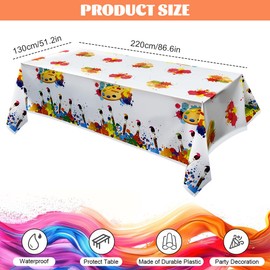 REFORUNG Pack of 2 Party Tablecloths for Painting, Plastic Craft Tablecloth, Children, Splashmat, Washable, Wax Tablecloth, 130 x 220 cm, Plastic Tablecloth, Painting, Waterproof Painting Pad for