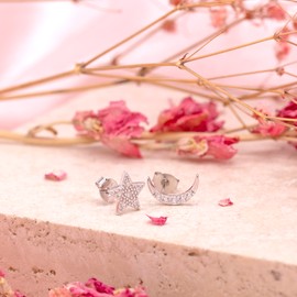 Tuscany Silver 8.59.0609 Women's Stud Earrings 925 Sterling Silver Round Zirconia, Silver, Cubic Zirconia