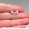 Sparkly Roller Skates Earrings - White and Pink Glitter -