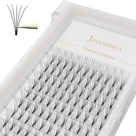 JINYANHUA Premade Eyelash Fans Extension 8-15mm Length 4d/5d/6d/7d/8d 0.07mm Short Stem Handmade Fans Premade Professional Eyelash Extensions Faux Mink (12mm, 5D-0.07-D)