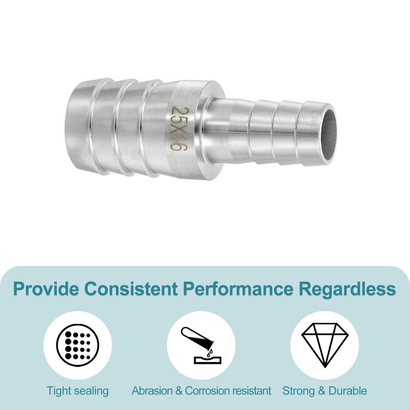 sourcing map 1" to 5/8" Hose Barb Reducer Pipe Fitting,