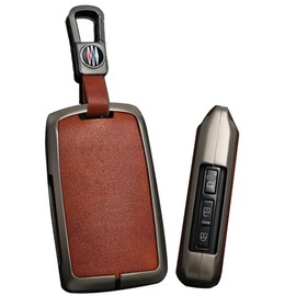 TECART Smart Intelligent Car Key Case Keyring Key Covers Zinc Alloy Leather fit for Mazda 3 6 Alexa CX-4 CX-5 CX-8 CX-30 CX-9 2019-2020 Key Shell 3 Buttons Key Fob Holder Case Keychain Black-brown