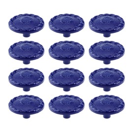 MY MIRONEY 12PCS Blue Kitchen Cabinets Knobs Hardware Vintage Drawer Knobs Zinc Alloy Round Decorative Pulls Handles with Screws for Dresser Cupboard